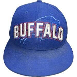 Buffalo Bills New Era 59Fifty Adult Fitted Cap Size 7 1/4 Blue Hat NFL Flat Bill